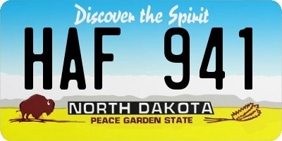 ND license plate HAF941