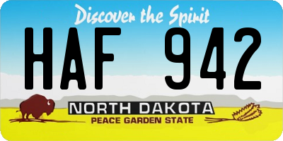 ND license plate HAF942