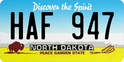 ND license plate HAF947