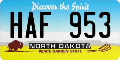ND license plate HAF953