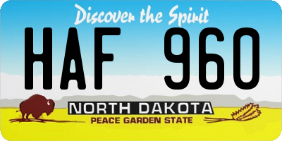 ND license plate HAF960