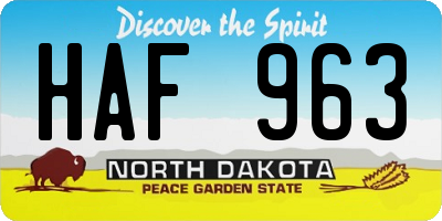 ND license plate HAF963