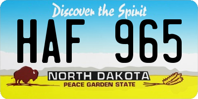 ND license plate HAF965