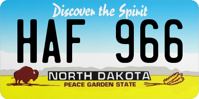 ND license plate HAF966