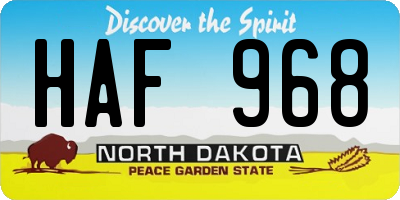 ND license plate HAF968