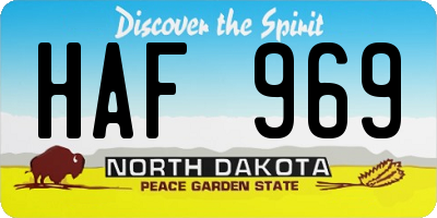 ND license plate HAF969