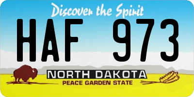 ND license plate HAF973