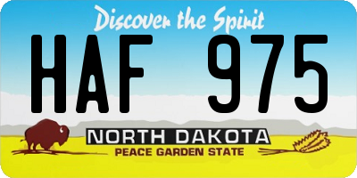 ND license plate HAF975