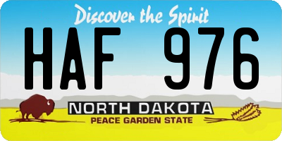 ND license plate HAF976