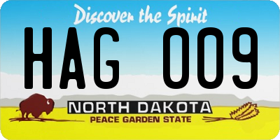 ND license plate HAG009