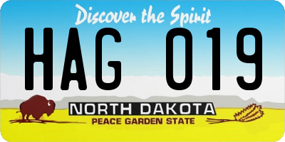 ND license plate HAG019