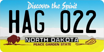 ND license plate HAG022