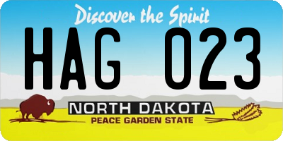 ND license plate HAG023