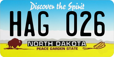 ND license plate HAG026