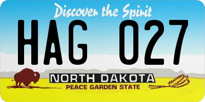 ND license plate HAG027