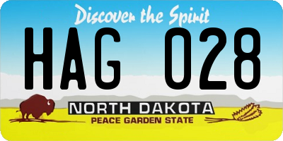 ND license plate HAG028