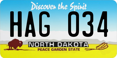 ND license plate HAG034