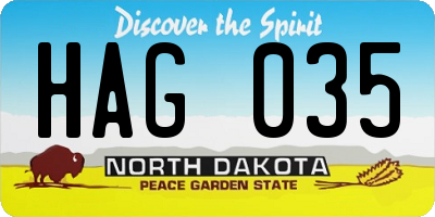 ND license plate HAG035