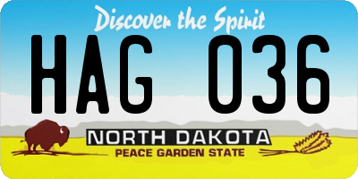 ND license plate HAG036