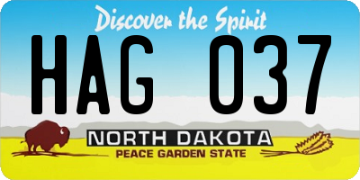 ND license plate HAG037