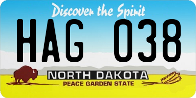 ND license plate HAG038