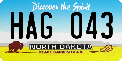 ND license plate HAG043