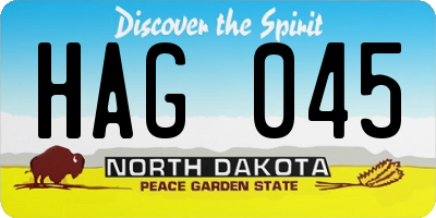 ND license plate HAG045