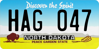 ND license plate HAG047