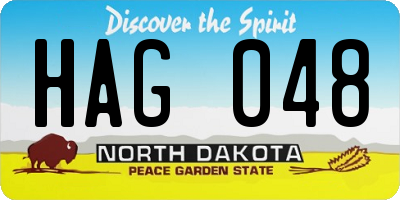 ND license plate HAG048