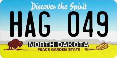 ND license plate HAG049