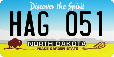 ND license plate HAG051