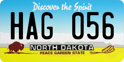 ND license plate HAG056