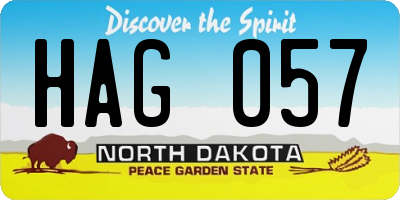 ND license plate HAG057