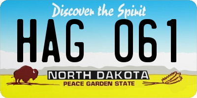 ND license plate HAG061