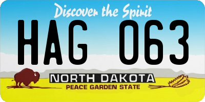 ND license plate HAG063