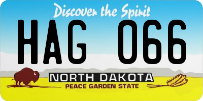 ND license plate HAG066