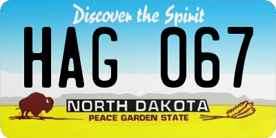 ND license plate HAG067