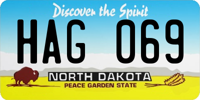 ND license plate HAG069