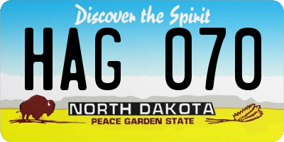 ND license plate HAG070