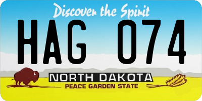 ND license plate HAG074