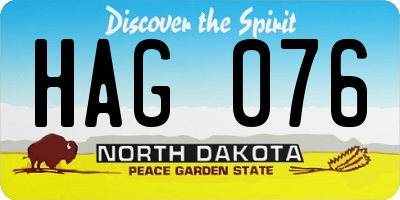 ND license plate HAG076