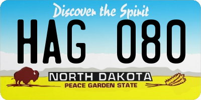 ND license plate HAG080