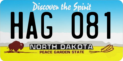 ND license plate HAG081