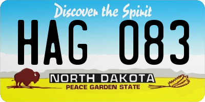 ND license plate HAG083