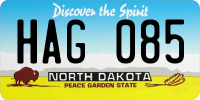 ND license plate HAG085