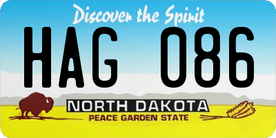ND license plate HAG086