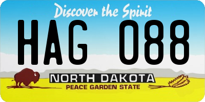 ND license plate HAG088