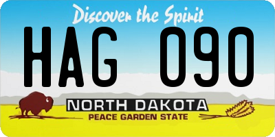 ND license plate HAG090