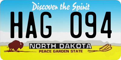 ND license plate HAG094