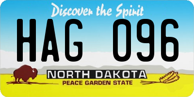 ND license plate HAG096